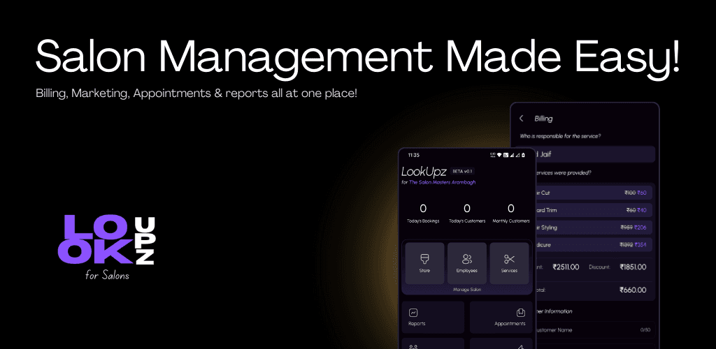 LookUpz Salon Management Dashboard